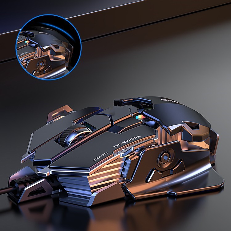 Forerunner Esports Gaming Mouse – Wired Mechanical Macro Mouse with Metal Weight & Silent Clicks