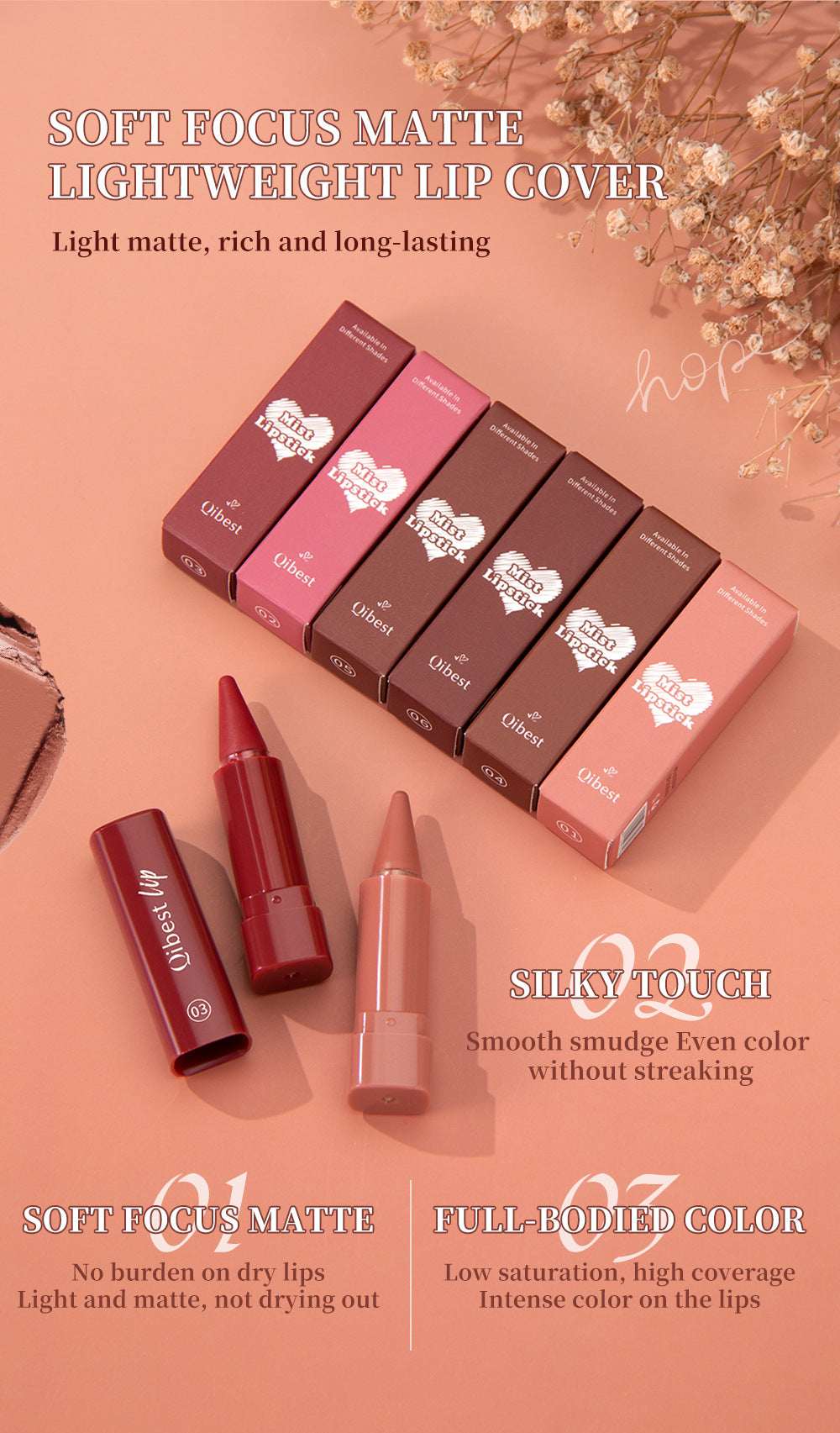 Matte Twist‑Up Lipstick