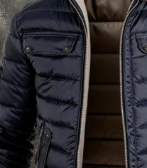 Vintage Leather Quilted Patchwork Thermal Zip-Up Outdoor Jacket