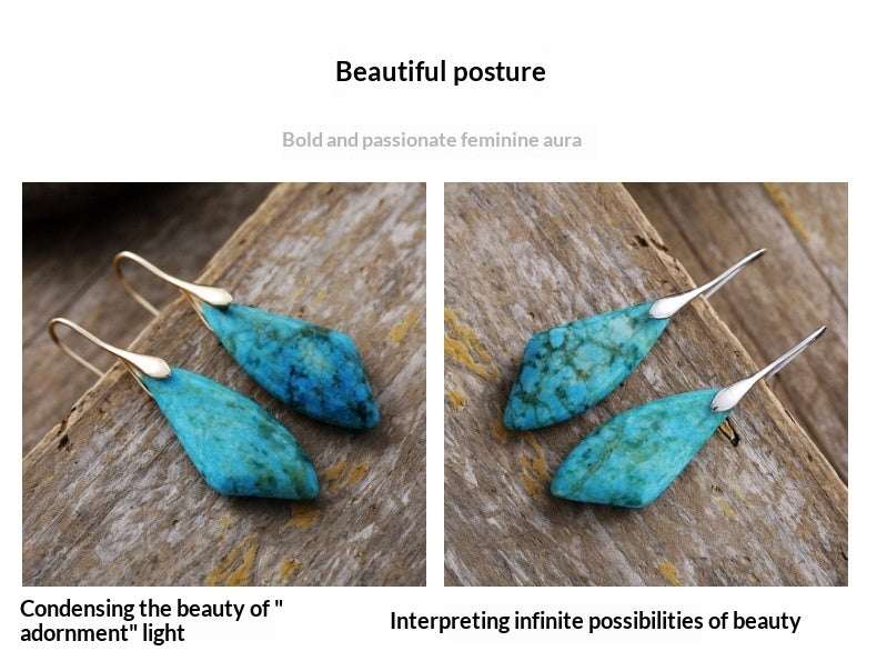 Light Luxury Teardrop Phoenix Stone Earrings