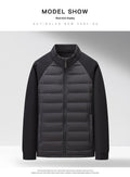 Men’s Stand-Up Collar Patchwork Down Jacket