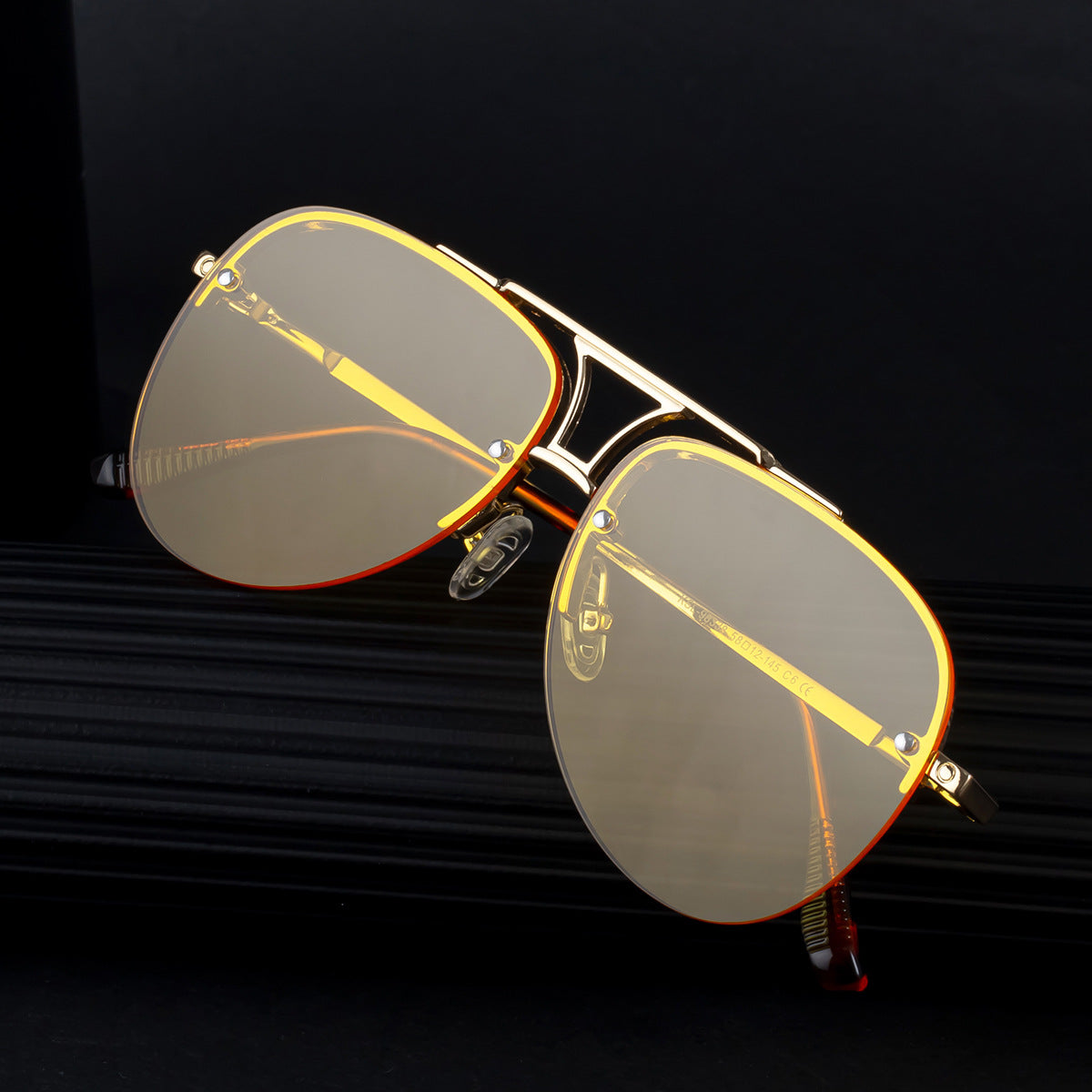 Men’s Metal Half-Frame Sunglasses