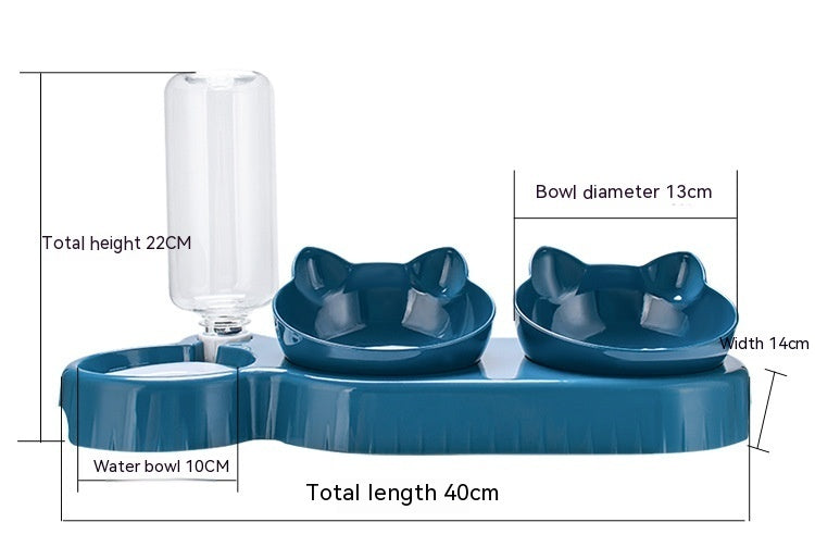 Plastic Double Cat Bowl