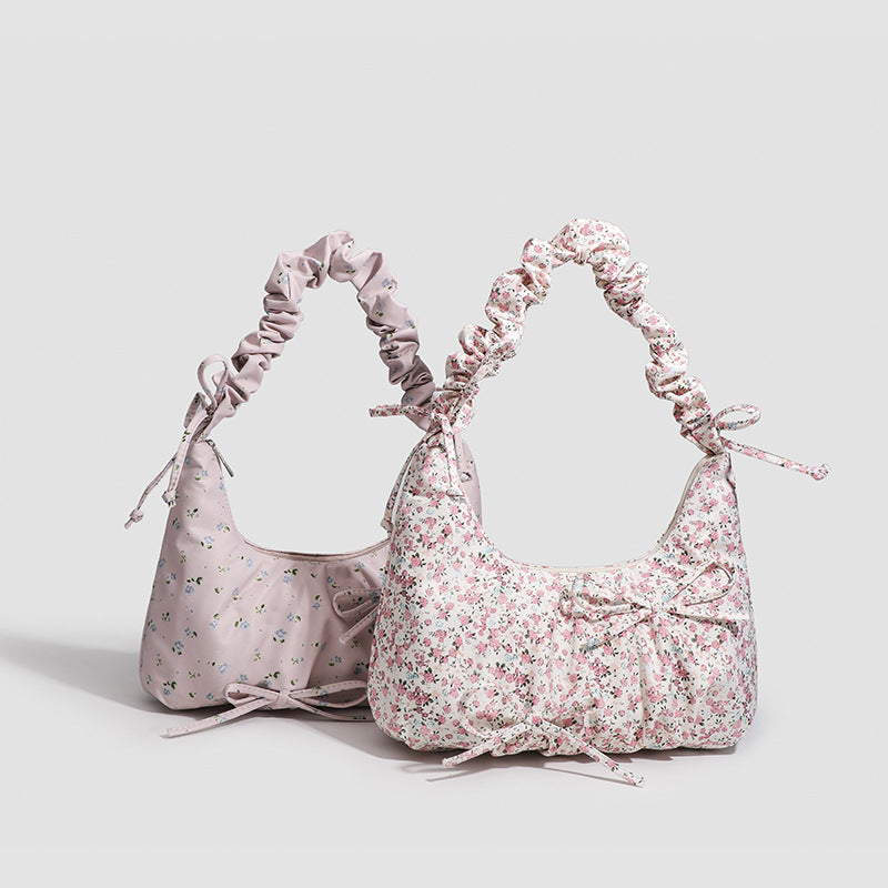 Women’s Floral Crossbody Bag – Cute Shoulder Purse with Bow Accent & Adjustable Strap