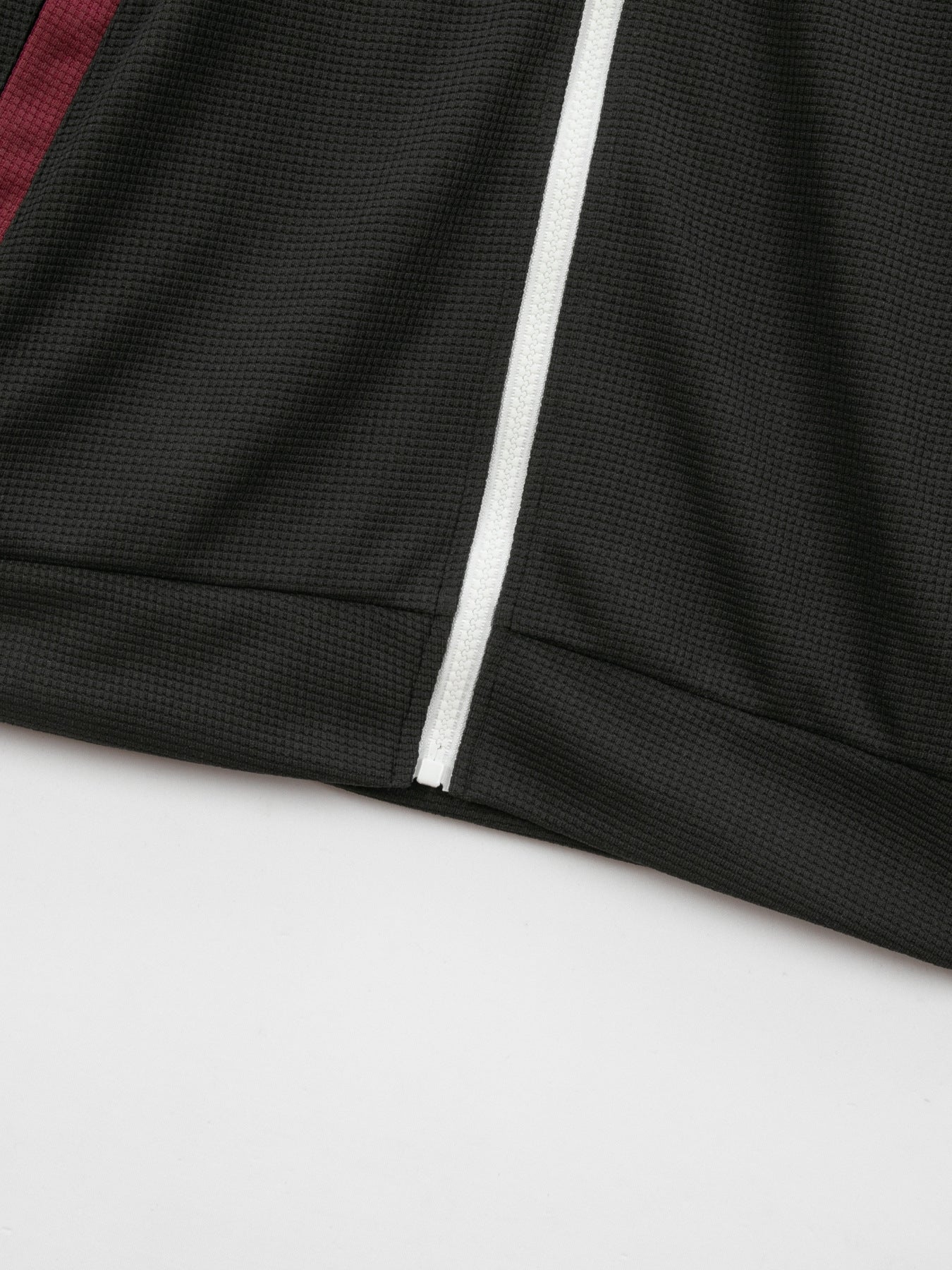 Waffle Knit Colorblock Cardigan – Notched Collar & Zippered Pockets