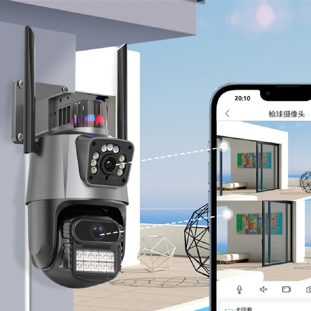 6‑Million‑Pixel Wireless PTZ Camera – Dual‑Lens Ball Machine with Night Vision & Smart Tracking