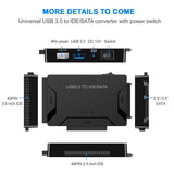 3‑in‑1 Desktop Hard Drive Adapter – Compatible with 2.5” & 3.5” HDD/SSD