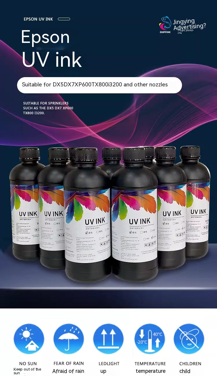 UV Ink for Coil & Flatbed UV Printers – Compatible with Epson XP600, 5th/7th Gen, TX800
