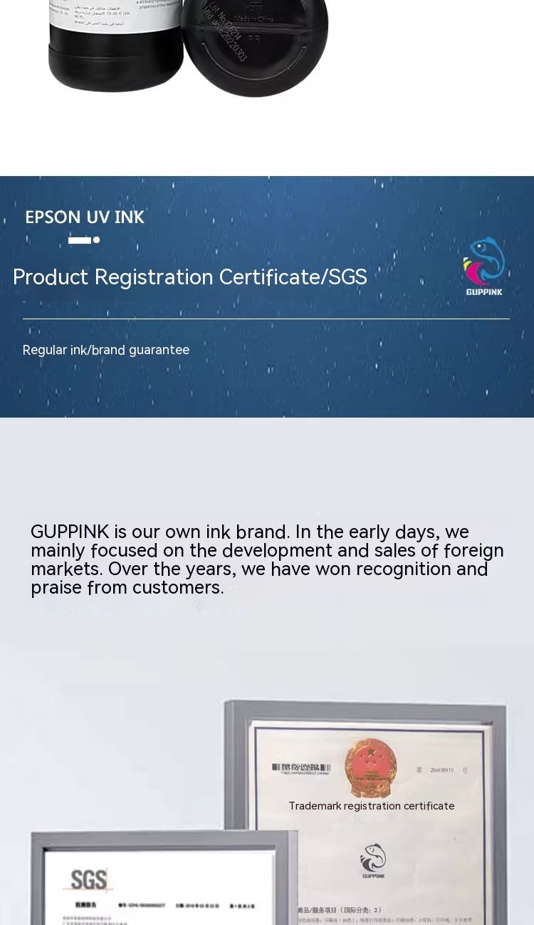 UV Ink for Coil & Flatbed UV Printers – Compatible with Epson XP600, 5th/7th Gen, TX800