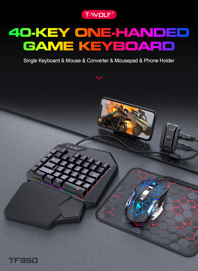 Single‑Hand Gaming Keyboard & Mouse Set