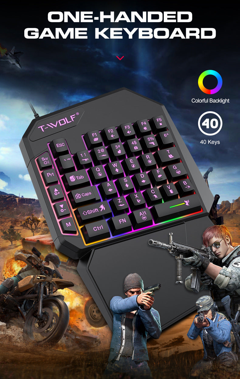Single‑Hand Gaming Keyboard & Mouse Set