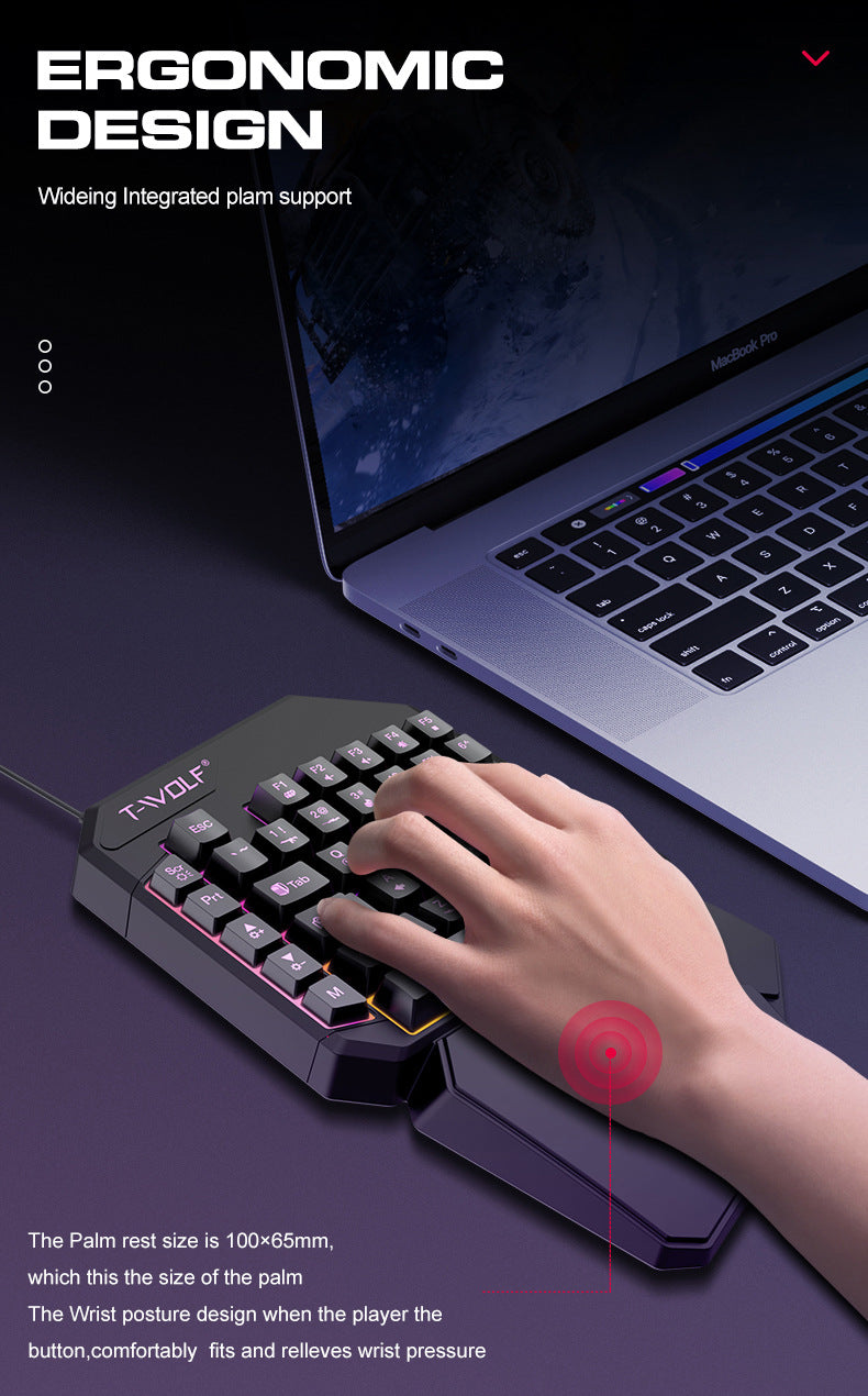 Single‑Hand Gaming Keyboard & Mouse Set