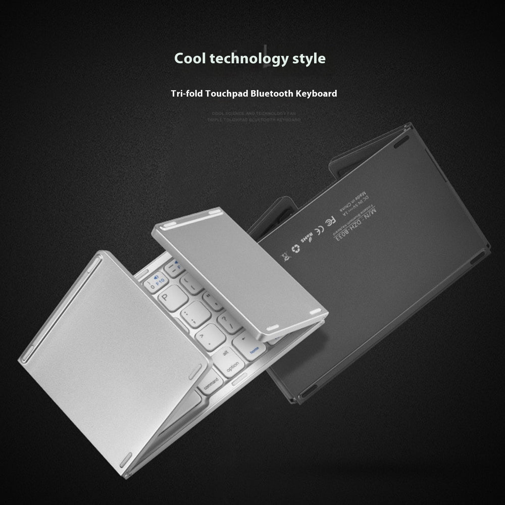 Mini Tri‑Fold Bluetooth Keyboard – Portable Thin Touch Keyboard
