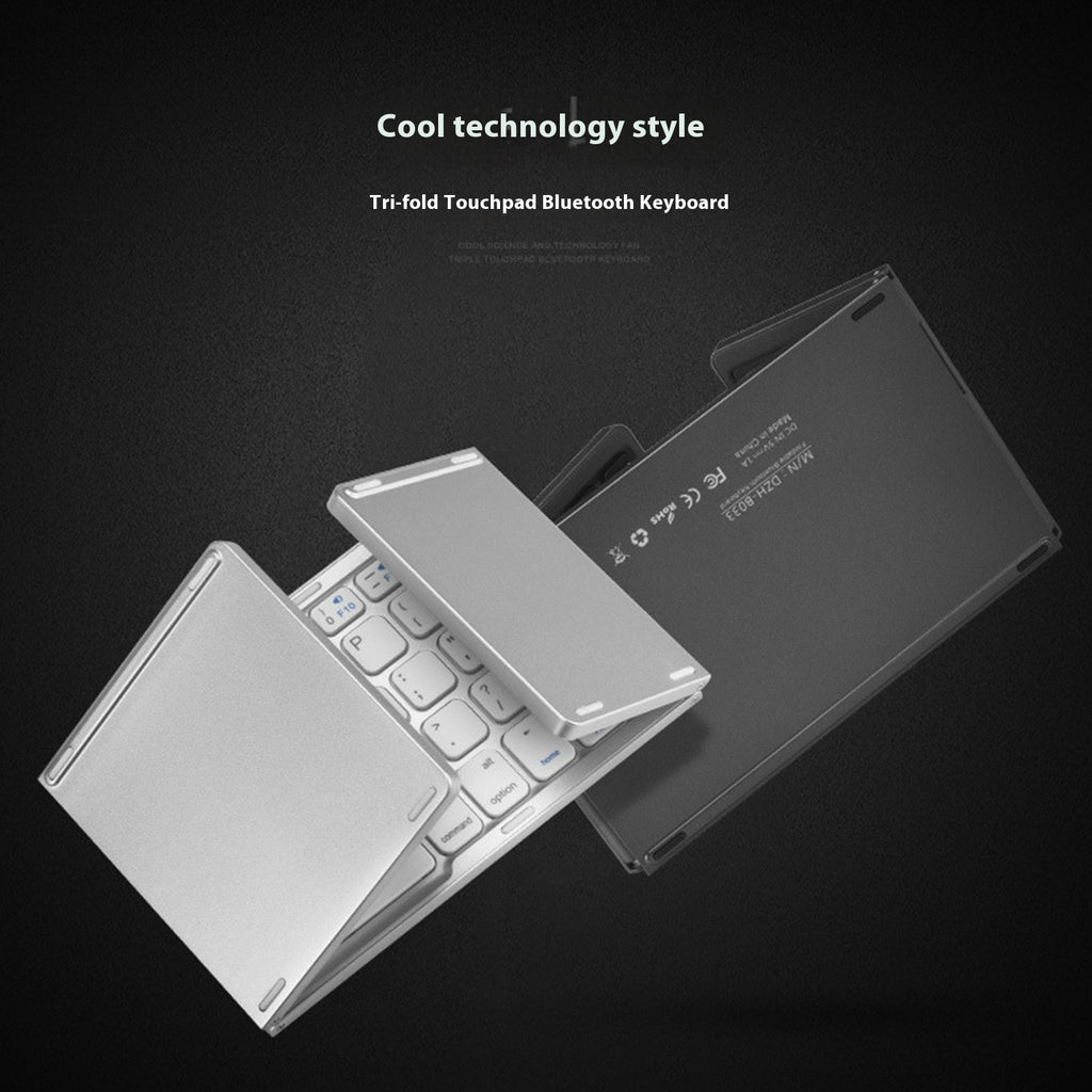 Mini Tri‑Fold Bluetooth Keyboard – Portable Thin Touch Keyboard