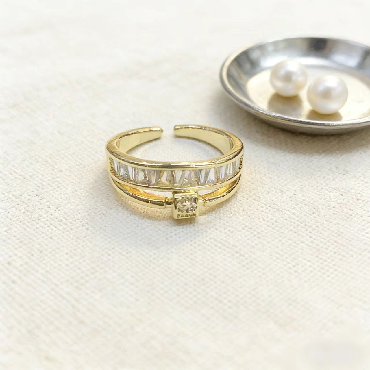 Two‑Row Micro Pave Ring