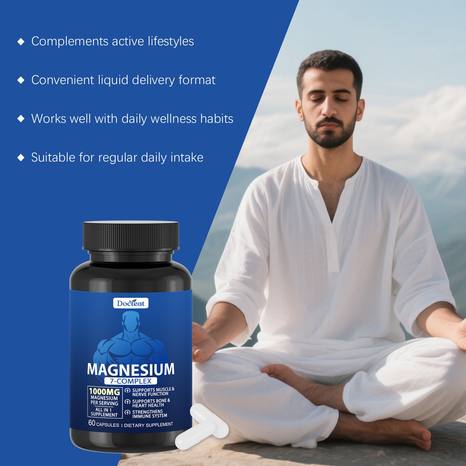 Seven-Source Magnesium Complex Capsules – Complete Mineral Support for Energy & Relaxation