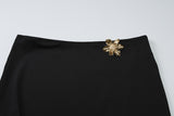 Slim Oblique Shoulder Skirt Suit