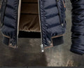 Vintage Leather Quilted Patchwork Thermal Zip-Up Outdoor Jacket