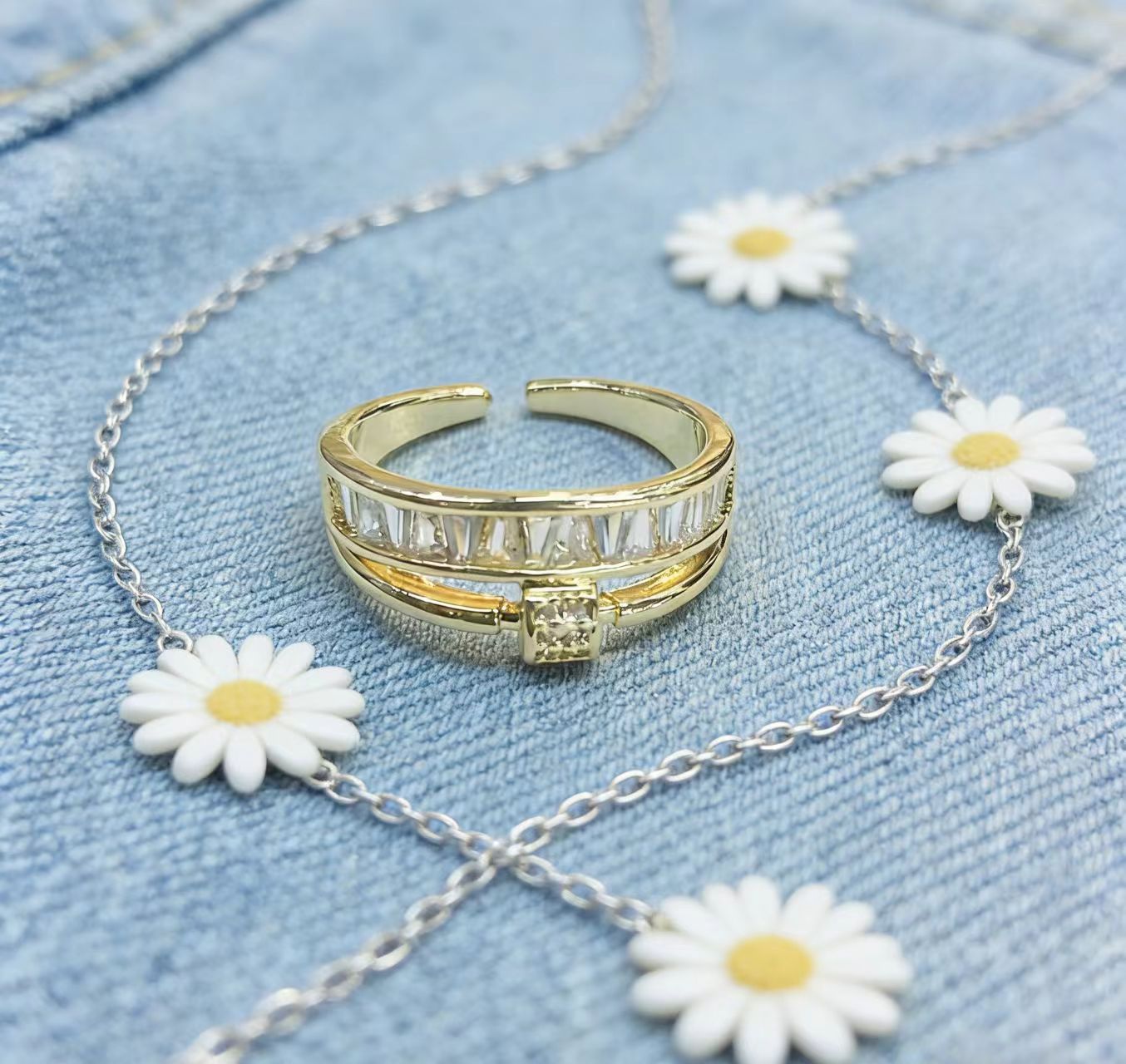 Two‑Row Micro Pave Ring