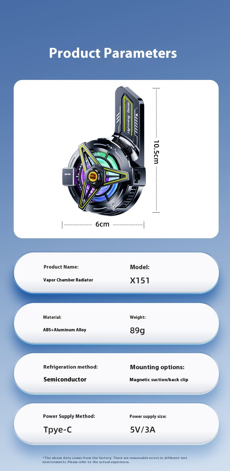 CPU Cooling Semiconductor Magnetic Mobile Phone Radiator