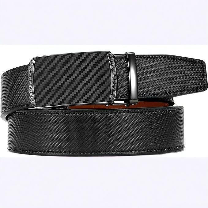Men’s Automatic Buckle Leather Belt – Matte Finish & Timeless Style