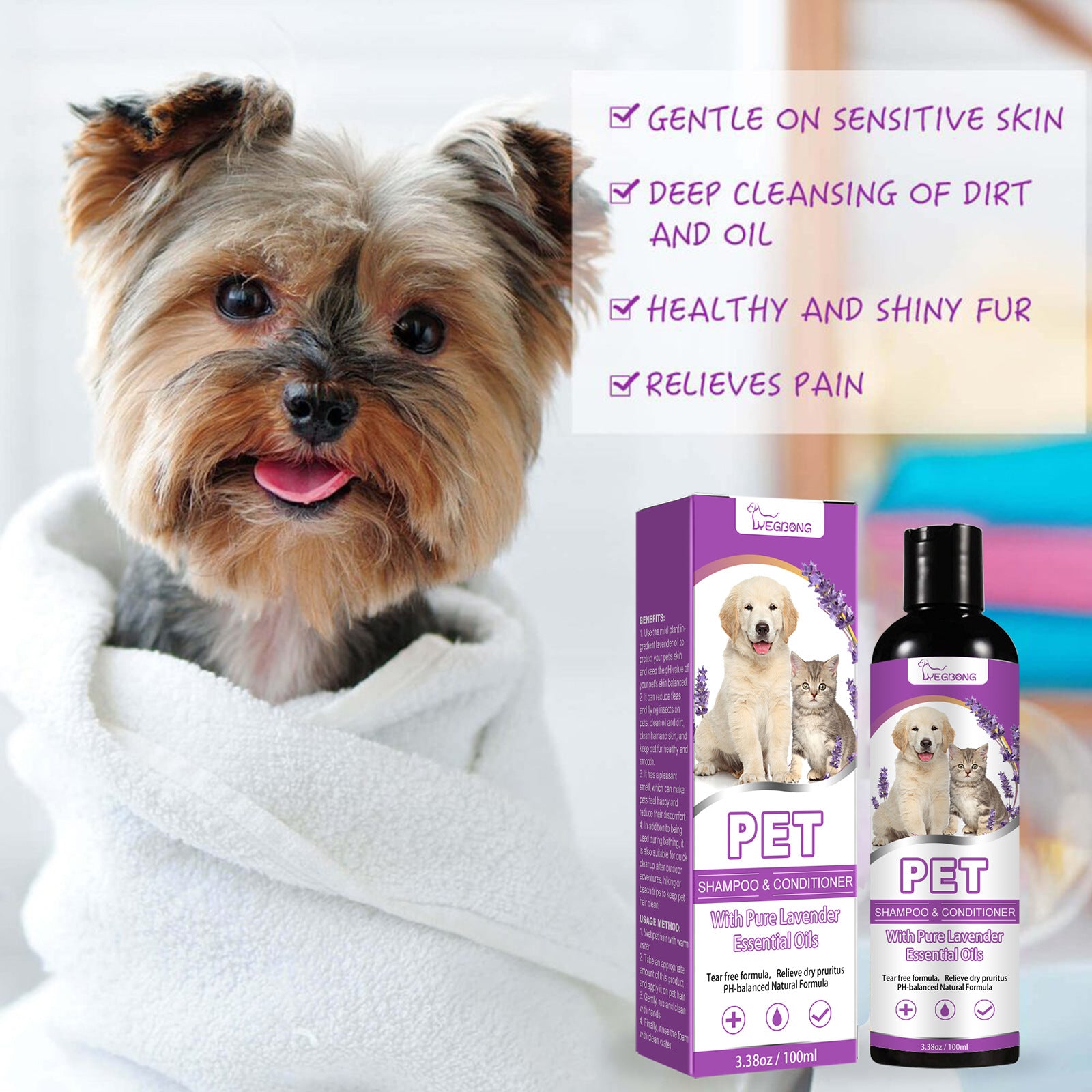 Pet Shampoo – Anti-Itch, Hair Softening & Anti-Knot Formula
