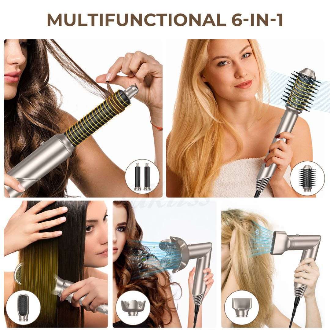 Automatic Hair Suction 6‑in‑1 Folding Hair Dryer