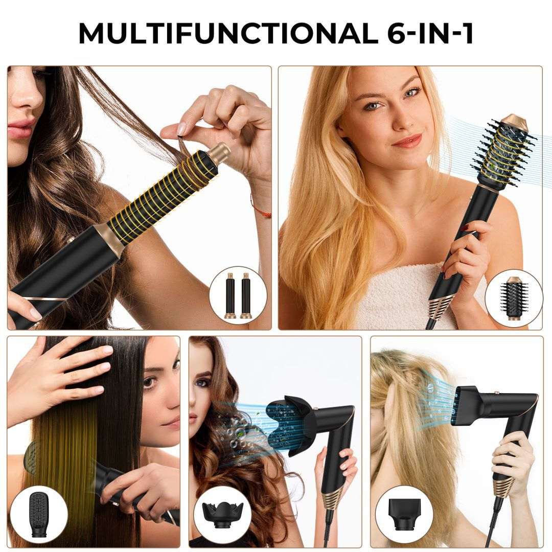Automatic Hair Suction 6‑in‑1 Folding Hair Dryer