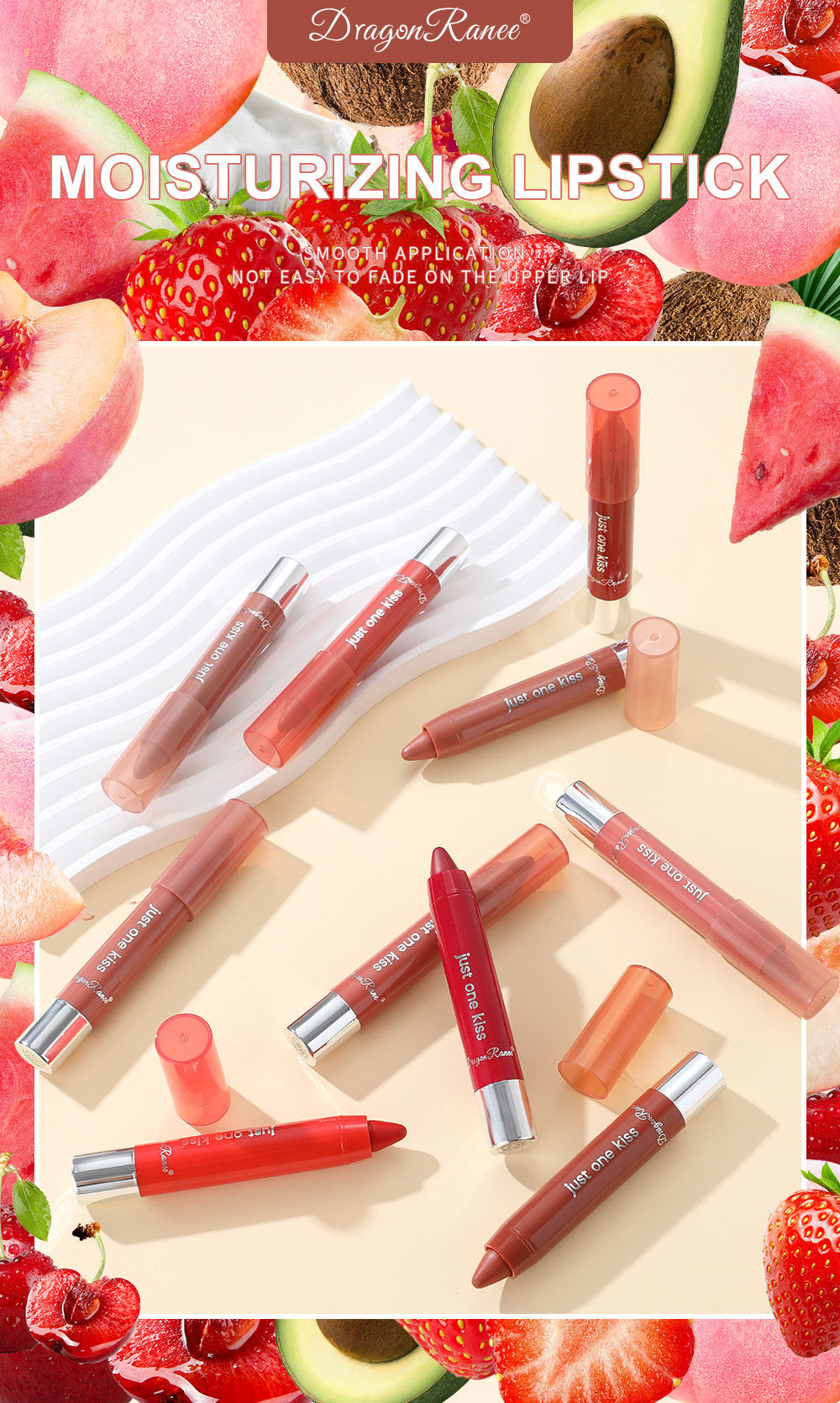 Solid Moist Lipstick Crayon – Long-Lasting Moisturizing Lip Color