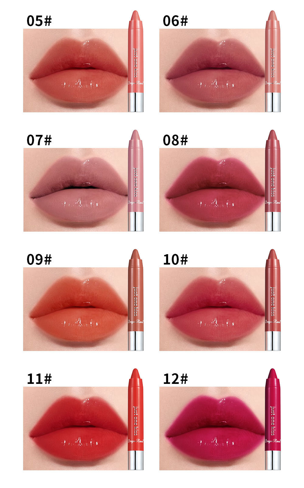 Solid Moist Lipstick Crayon – Long-Lasting Moisturizing Lip Color