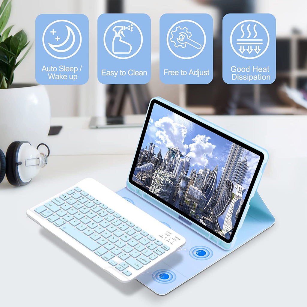 Bluetooth Keyboard & Mouse with Leather Protective Case