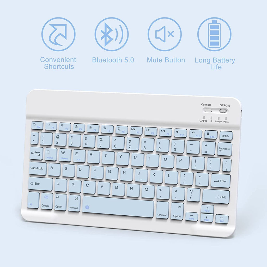 Bluetooth Keyboard & Mouse with Leather Protective Case