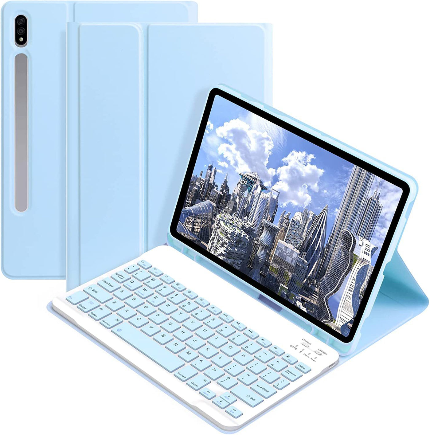 Bluetooth Keyboard & Mouse with Leather Protective Case