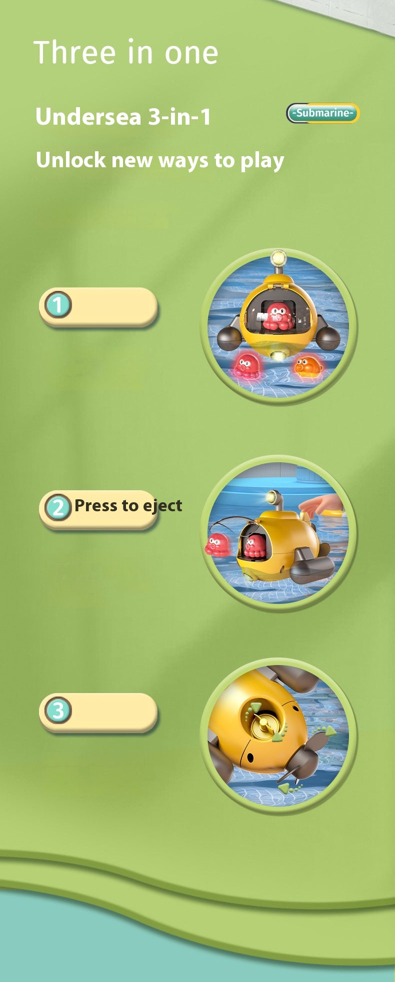 Luminous Catapult Submarine Bath Toys