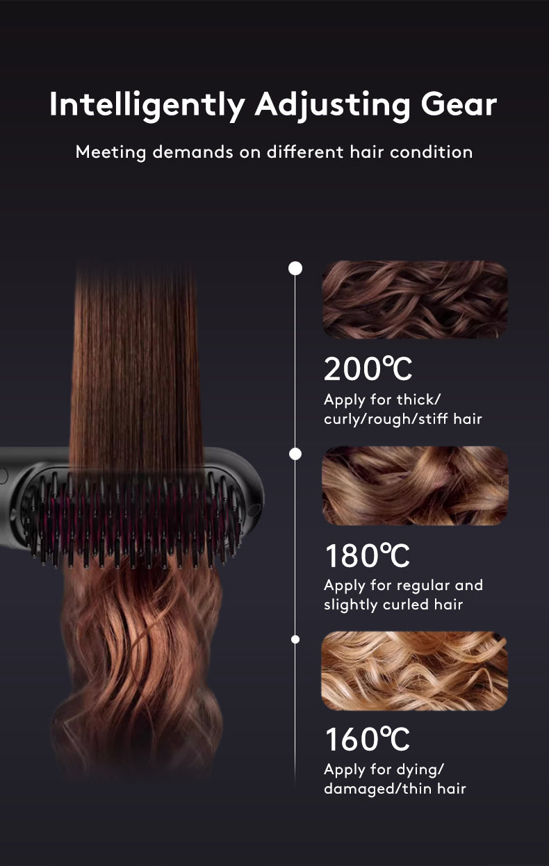 2-in-1 Wireless Hair Straightener Brush