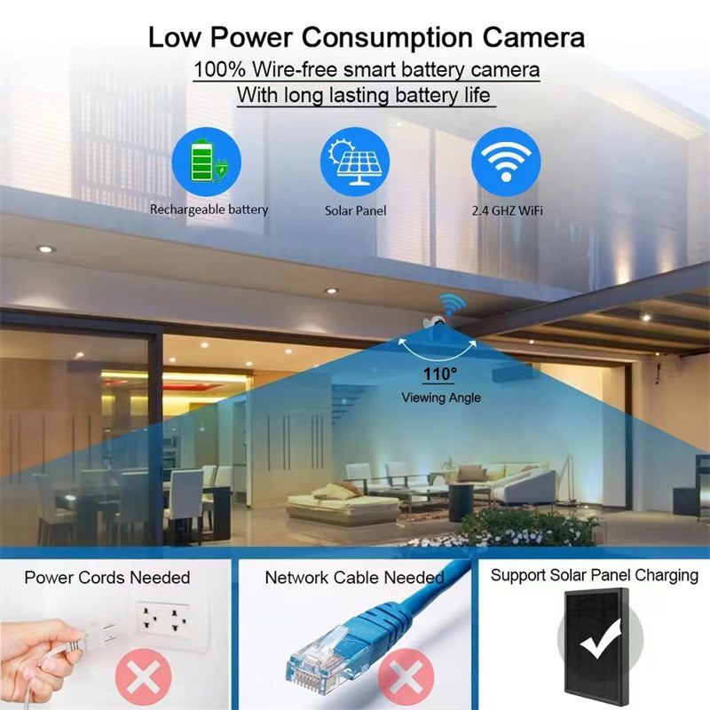 4G Wireless Solar‑Powered Low‑Power Battery Camera – Household Outdoor Monitoring System