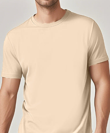 Solid Color Casual Short-Sleeve Crew Neck T-Shirt