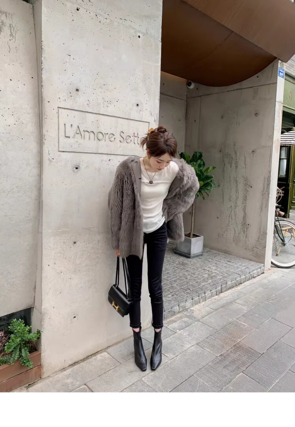 Women’s Off-White Elastic High-Heeled Boots