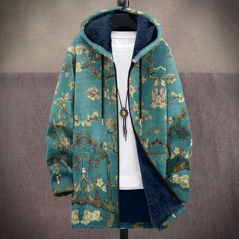 Men’s Winter Printed Plush-Lining Jacket