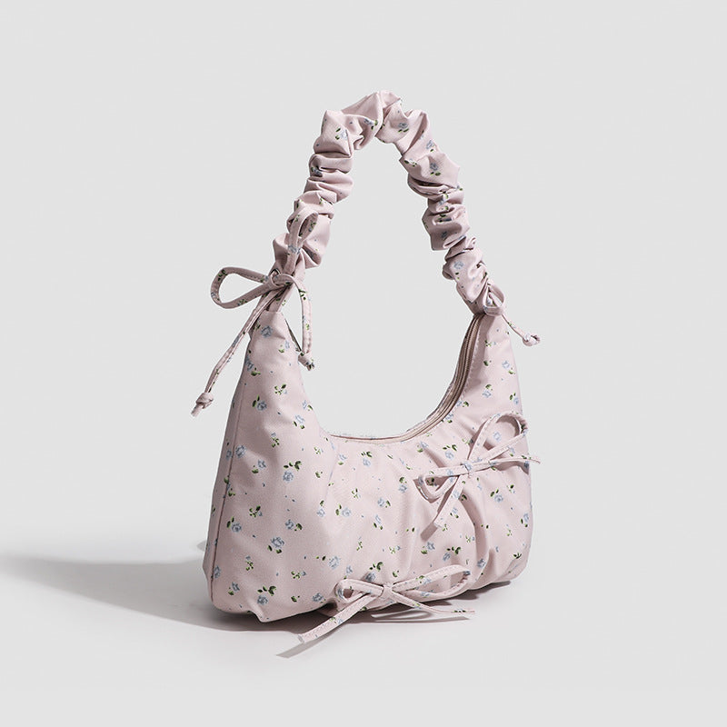 Women’s Floral Crossbody Bag – Cute Shoulder Purse with Bow Accent & Adjustable Strap