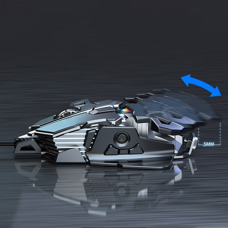 Forerunner Esports Gaming Mouse – Wired Mechanical Macro Mouse with Metal Weight & Silent Clicks