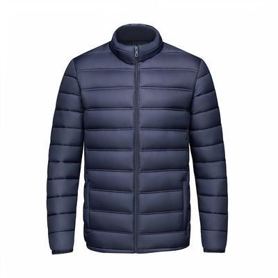 Men’s Warm Stand-Up Collar Zippered Cotton-Padded Jacket