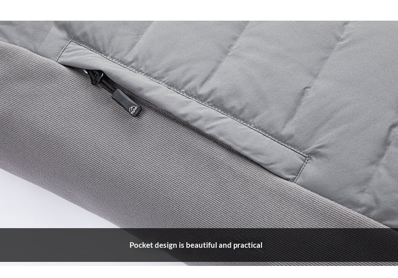 Men’s Stand-Up Collar Patchwork Down Jacket