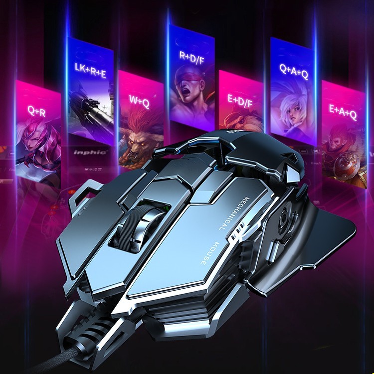 Forerunner Esports Gaming Mouse – Wired Mechanical Macro Mouse with Metal Weight & Silent Clicks