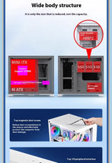 Panoramic Glass 360° Water‑Cooled Desktop Computer Host