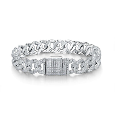 Luxury Moissanite Bracelet – S925 Sterling Silver Platinum‑Plated Light Luxury Jewelry