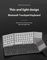 Mini Tri‑Fold Bluetooth Keyboard – Portable Thin Touch Keyboard