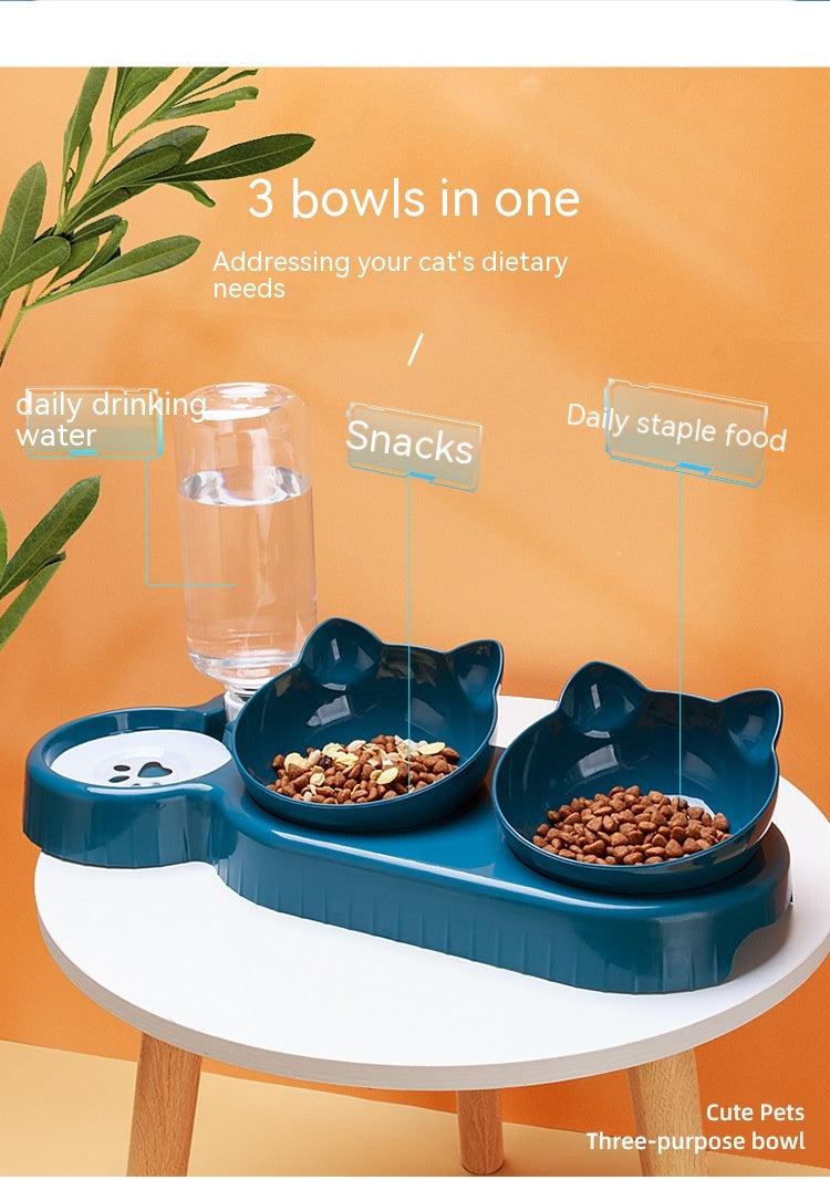 Plastic Double Cat Bowl