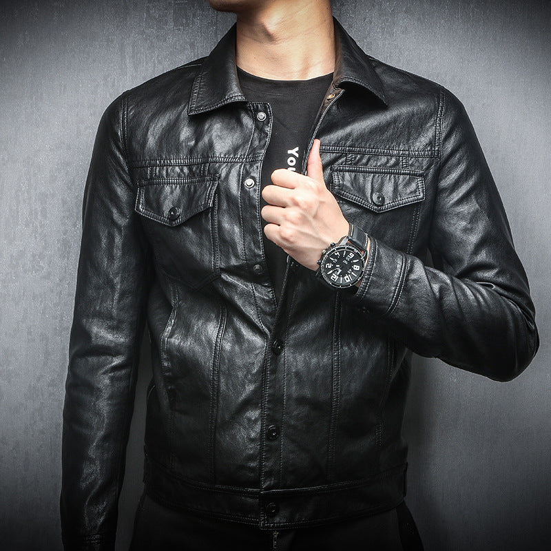 Men’s Korean-Style Biker Jacket