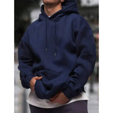 Men’s Solid Color Drop Shoulder Hoodie